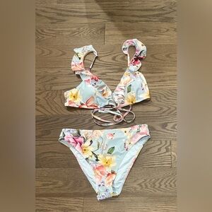 Cupshe Vintage Rose Ruffled Bikini Set – Size Large NWT